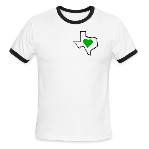 Texas Green Heart - Men's Ringer T-Shirt