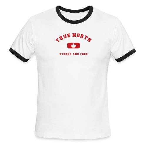 True North Strong and Free - Men's Ringer T-Shirt