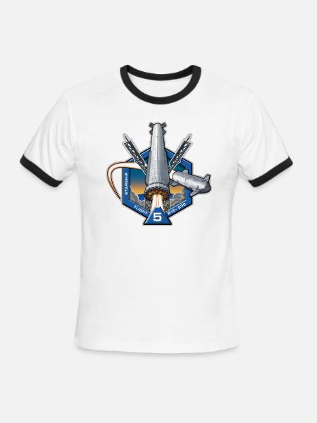 Starship Flight Test 5 - Men's Ringer T-Shirt - white/black