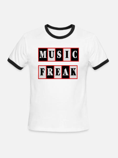 Music Freak - Men's Ringer T-Shirt - white/black