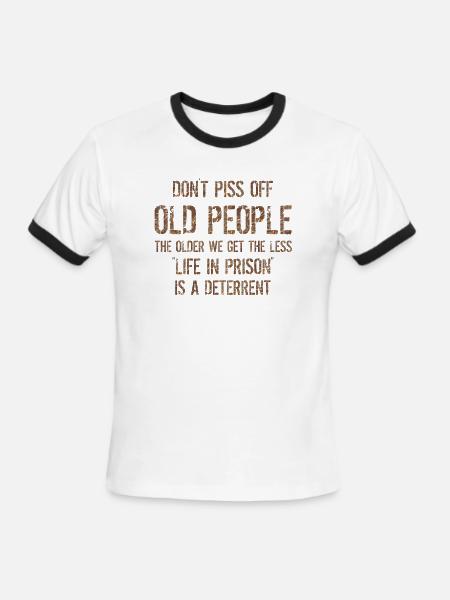 Don't Piss Off Old People - Men's Ringer T-Shirt - white/black