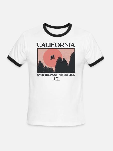 E.T. California Over The Moon Adventures - Men's Ringer T-Shirt - white/black