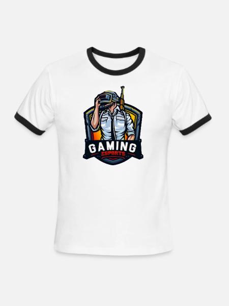 Gaming esports - Men's Ringer T-Shirt - white/black