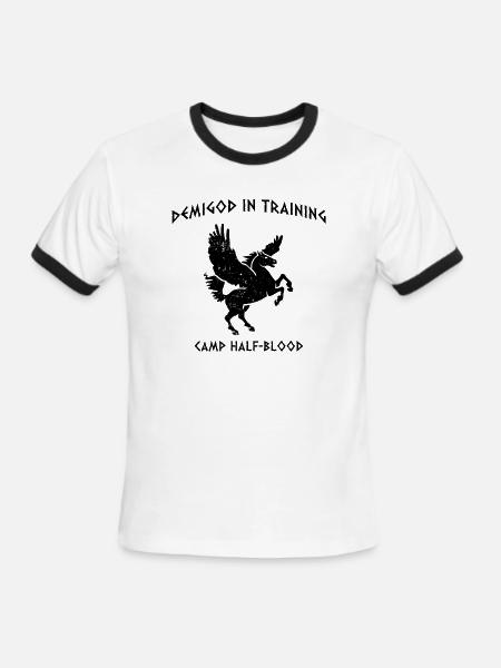 Demigod In Training - Men's Ringer T-Shirt - white/black
