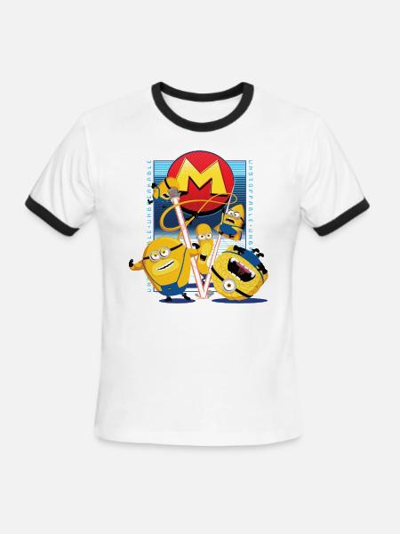 Minions Mega Minions With Super Powers - Men's Ringer T-Shirt - white/black