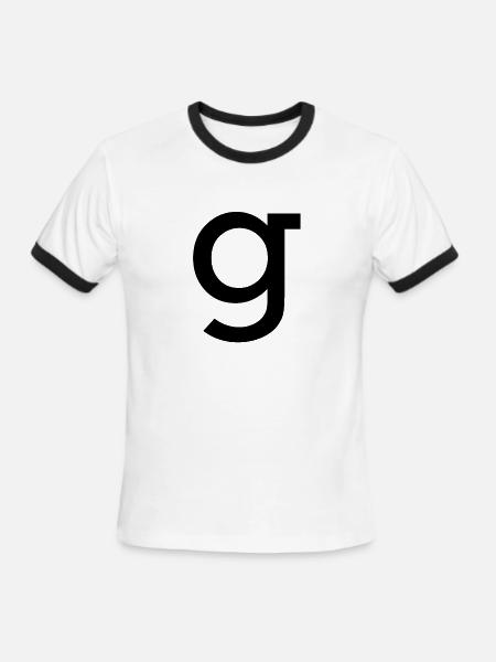 "g" - Men's Ringer T-Shirt - white/black