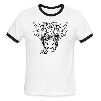 Miss cow - Men's Ringer T-Shirt - white/black - Front - Jackson (183cm)