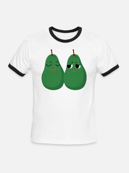 AVOCADO - Men's Ringer T-Shirt - white/black