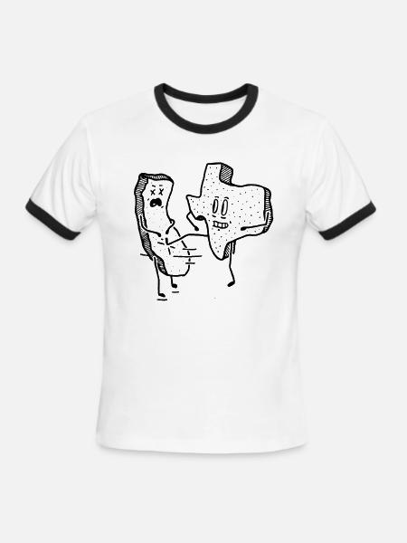GREY DON T CALIFORNIA MY TEXAS - Men's Ringer T-Shirt - white/black