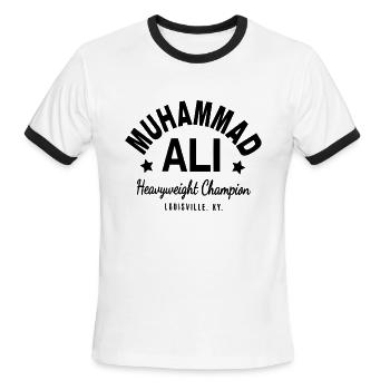 Muhammad Ali Cassius Clay Boxing Gym Workout - Men's Ringer T-Shirt - white/black - Front - Jackson (183cm)