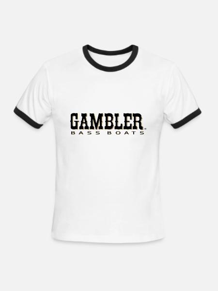 Gambler Bass Boats Long Sleeve Microfiber Performa - Men's Ringer T-Shirt - white/black