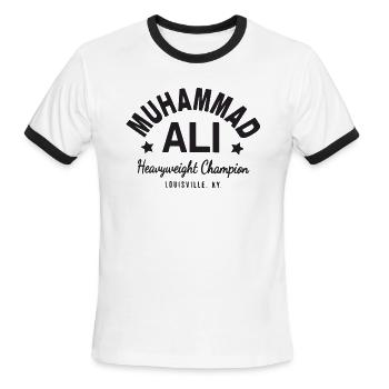 Muhammad Ali Cassius Clay T Shirt Boxing Gym Worko - Men's Ringer T-Shirt - white/black - Front - Jackson (183cm)