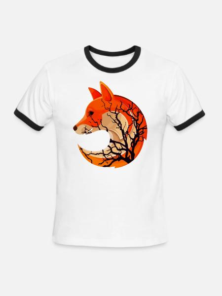Fox Shirt - Men's Ringer T-Shirt - white/black