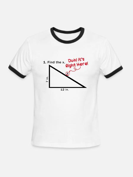 Find The X Duh! It's Right Here! Funny Math Quotes - Men's Ringer T-Shirt - white/black
