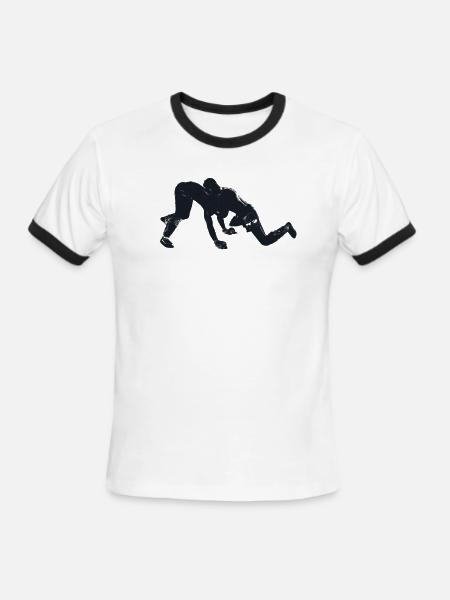 wrestling - Men's Ringer T-Shirt - white/black