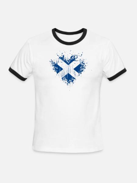 Scotland heart - Men's Ringer T-Shirt - white/black