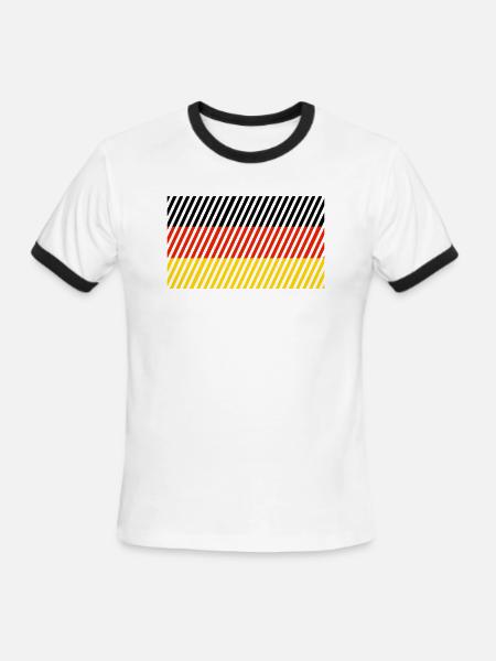 germany flag - Men's Ringer T-Shirt - white/black