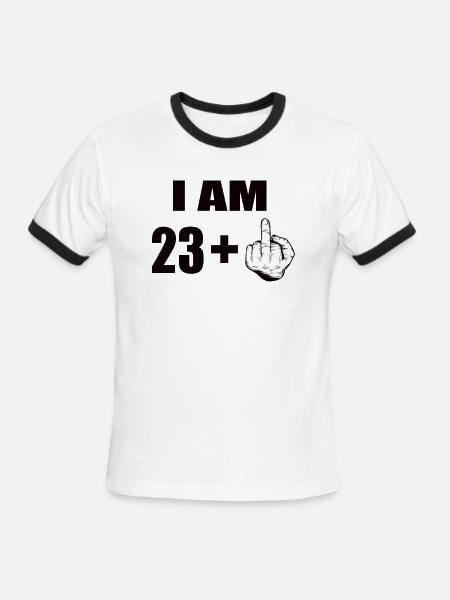 24 Birthday - Men's Ringer T-Shirt - white/black