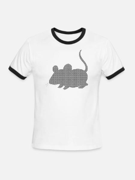 mouse - Men's Ringer T-Shirt - white/black