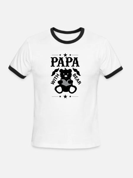 Papa Bear - Men's Ringer T-Shirt - white/black