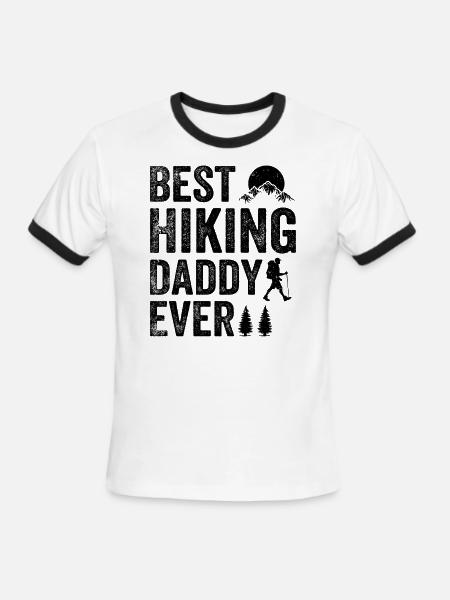 Best Hiking Daddy Ever - Adventure Hiking Dad - Men's Ringer T-Shirt - white/black