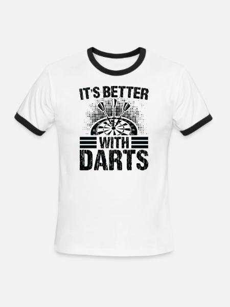 Darts Dart Player - Men's Ringer T-Shirt - white/black