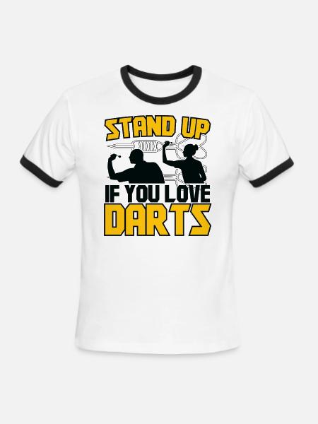 Darts Dart Player - Men's Ringer T-Shirt - white/black