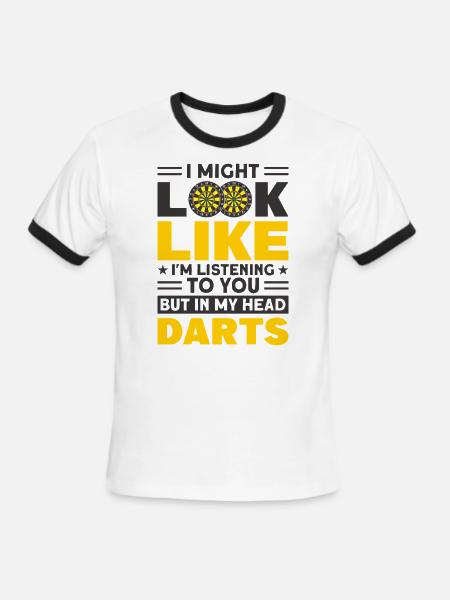 Darts Dart Player - Men's Ringer T-Shirt - white/black