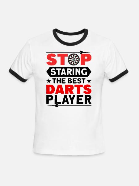 Darts Dart Player - Men's Ringer T-Shirt - white/black
