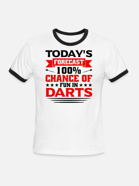 Darts Dart Player - Men's Ringer T-Shirt - white/black