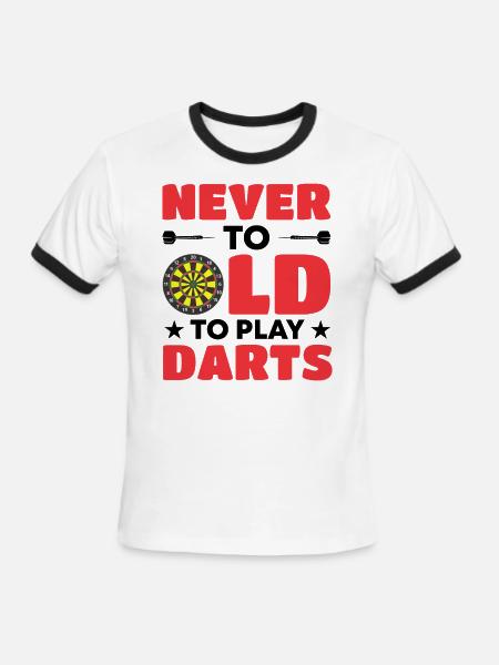 Darts Dart Player - Men's Ringer T-Shirt - white/black