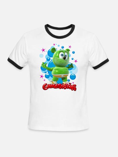 Gummibär Bubbles - Men's Ringer T-Shirt - white/black