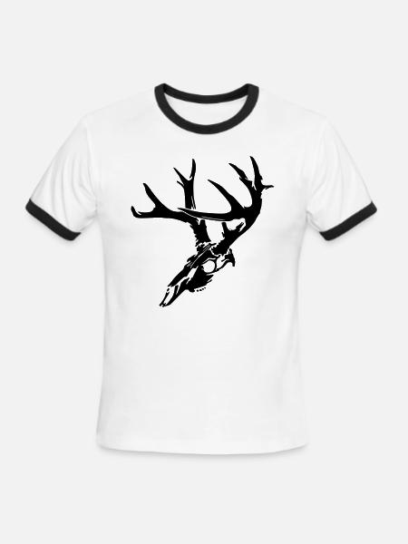 Deer Skull - Men's Ringer T-Shirt - white/black