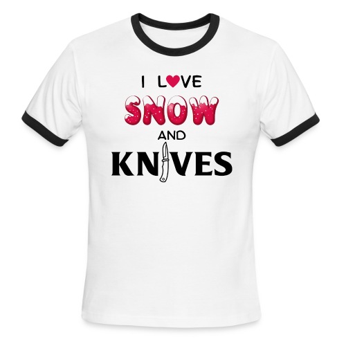 I Love Snow and Knives - Men's Ringer T-Shirt