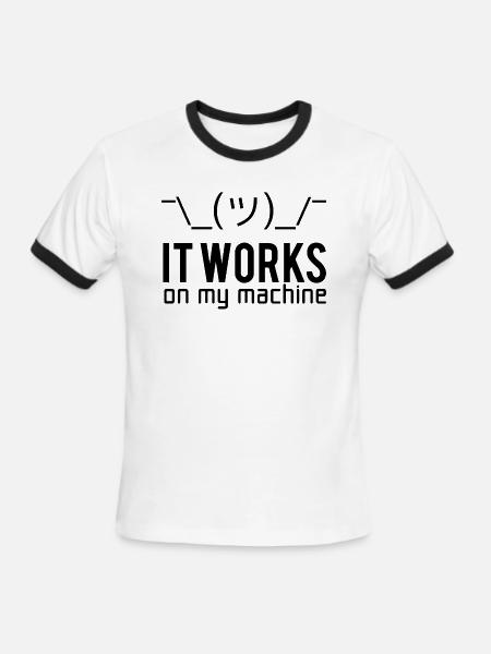 It works on my machine - Men's Ringer T-Shirt - white/black