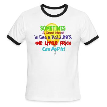 A good mood is like a balloon - Men's Ringer T-Shirt - white/black - Front - Jackson (183cm)