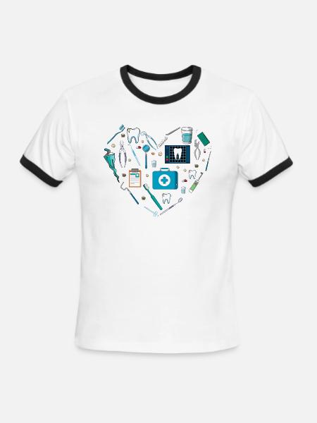 Musician Musical Instrument Heart Tool - Men's Ringer T-Shirt - white/black