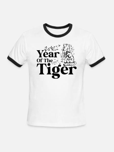 Chinese Year Of The Tiger - Men's Ringer T-Shirt - white/black