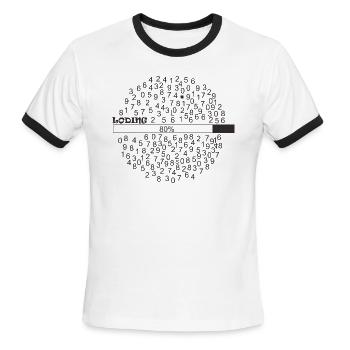 number - Men's Ringer T-Shirt - white/black - Front - Jackson (183cm)