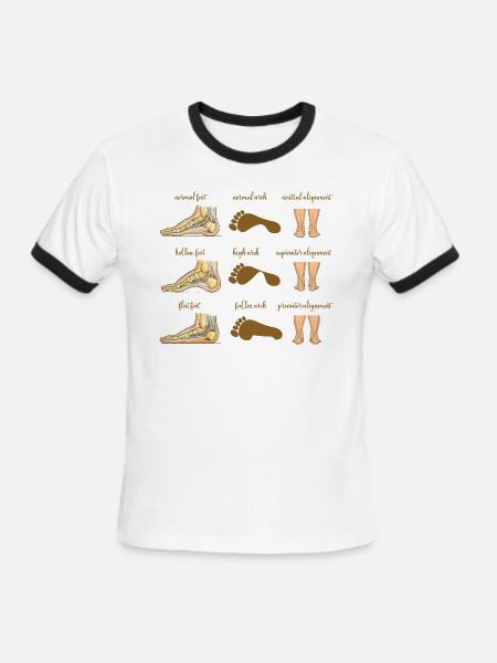 Normal foot Sticker - Men's Ringer T-Shirt - white/black