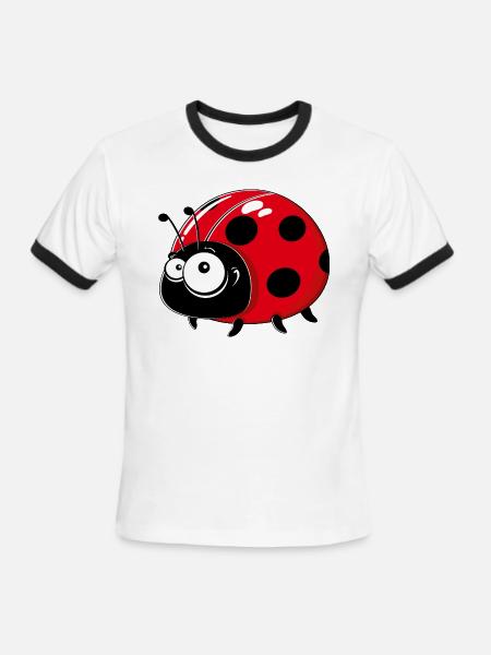 Cartoons-funny-Ladybug - Men's Ringer T-Shirt - white/black