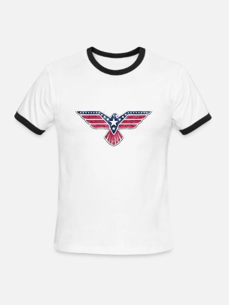 4th of July Eagle independence day celebration - Men's Ringer T-Shirt - white/black