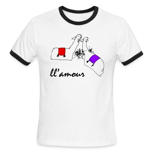Llamour (color version). - Men's Ringer T-Shirt