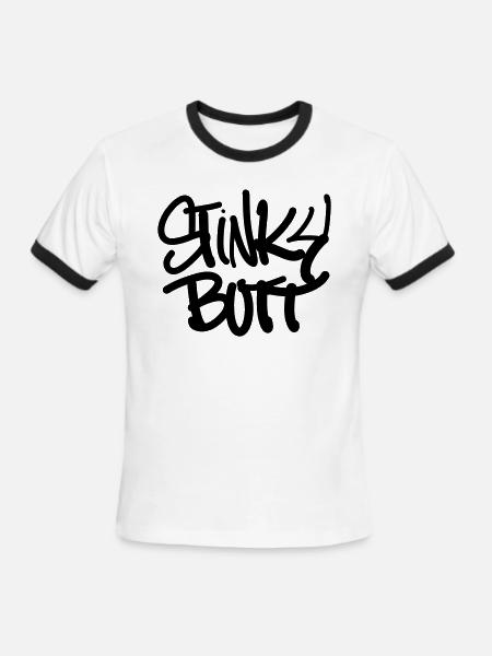 Stinky Butt - Men's Ringer T-Shirt - white/black