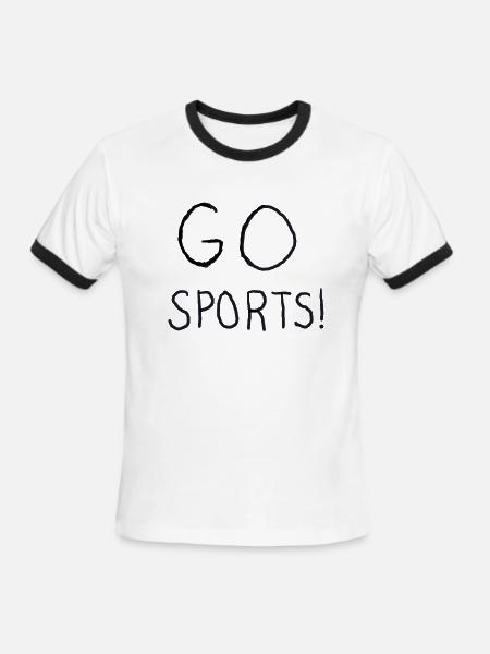 Go Sports! - Men's Ringer T-Shirt - white/black
