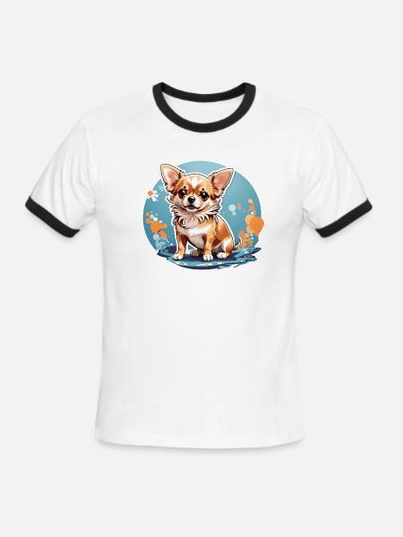 Lovely Chihuahua Dog - Men's Ringer T-Shirt - white/black
