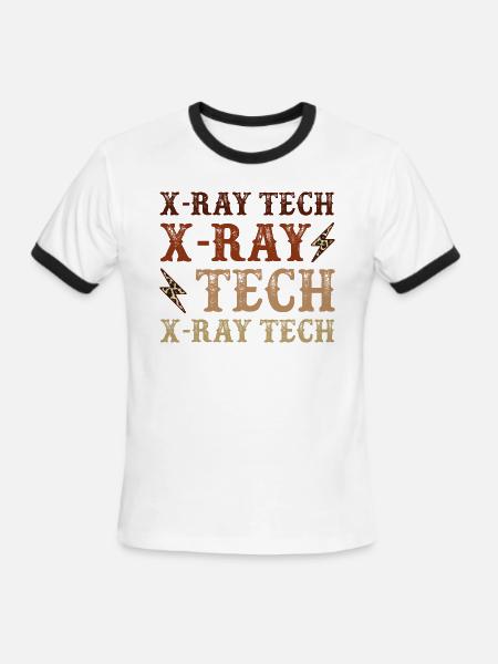 X ray Tech - Men's Ringer T-Shirt - white/black