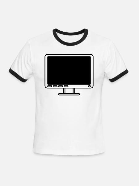 screen display computer icon - Men's Ringer T-Shirt - white/black