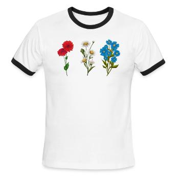 Patriot flowers - Men's Ringer T-Shirt - white/black - Front - Jackson (183cm)
