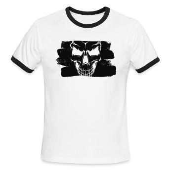 A scary skull - Men's Ringer T-Shirt - white/black - Front - Jackson (183cm)